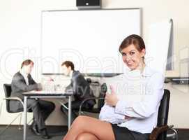 young business woman  in office