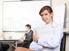 young business woman  in office