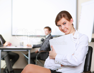 young business woman in office young business woman in office