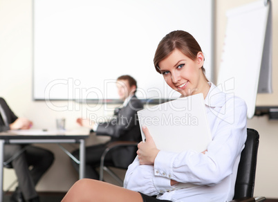 young business woman  in office
