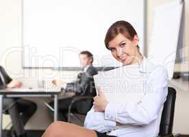 young business woman  in office