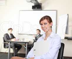 young business woman  in office