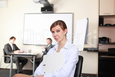 young business woman  in office