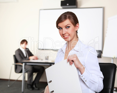 young business woman in office young business woman in office