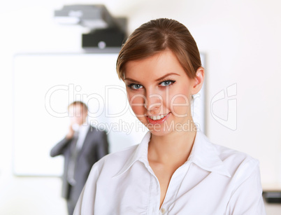 young business woman in office young business woman in office