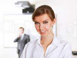 young business woman  in office