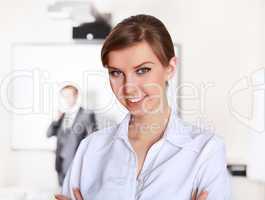 young business woman  in office