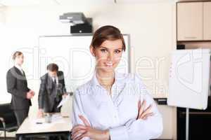 young business woman  in office