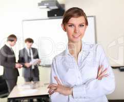 young business woman  in office