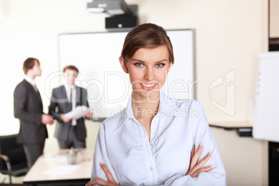 a young business woman in office