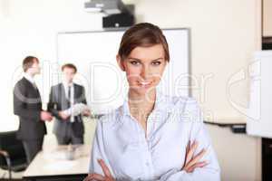 a young business woman in office