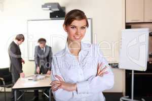 a young business woman in office