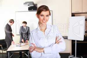 a young business woman in office