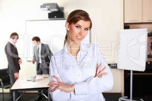 a young business woman in office