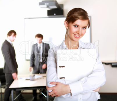 young business woman in office young business woman in office