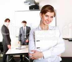 young business woman  in office