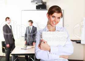 a young business woman in office