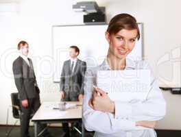 young business woman  in office