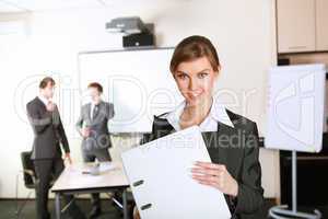 young business woman  in office