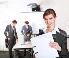 young business woman  in office