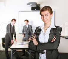 young business woman  in office