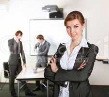 young business woman  in office