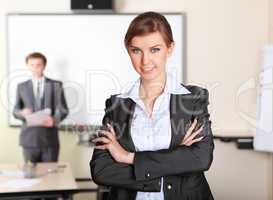 a young business woman in office