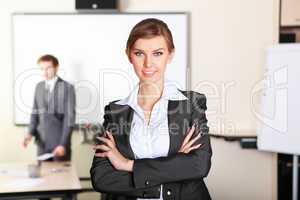 a young business woman in office