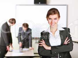 young business woman  in office