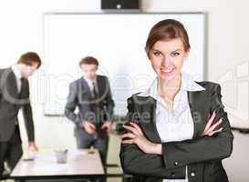 young business woman  in office