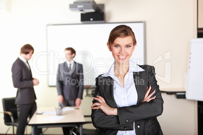 a young business woman in office