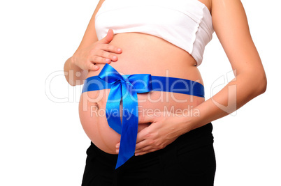 Abdomen a young pregnant woman