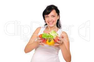 young pregnant woman