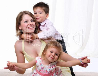 Mom, her son and her little daughter