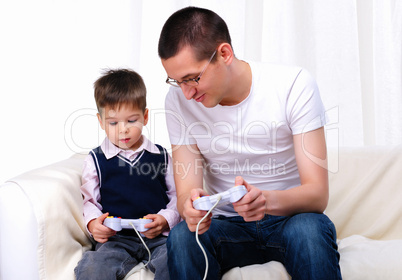 young father and son together