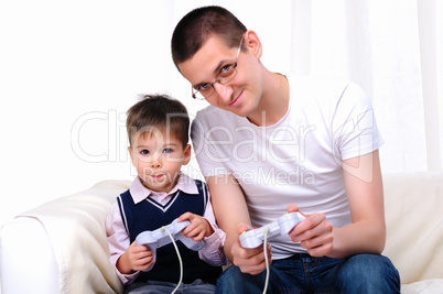 young father and son together