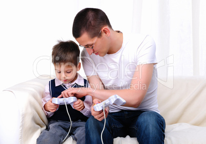 young father and son together
