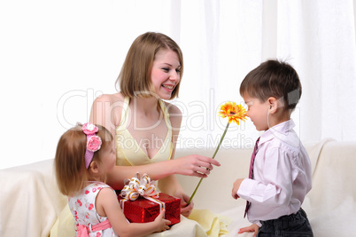 Mom, her son and her little daughter