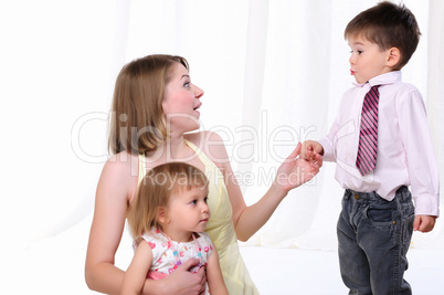 Mom, her son and her little daughter