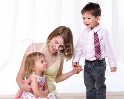 Mom, her son and her little daughter