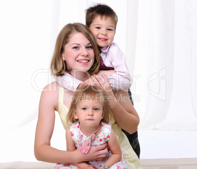 Mom, her son and her little daughter