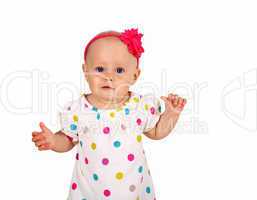 Little blond girl in studio