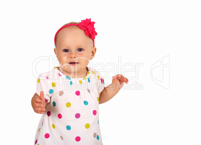 Little blond girl in studio