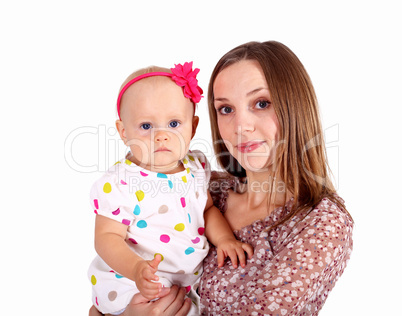 Young mother with little daughter