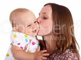 Young mother with little daughter