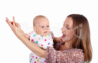 Young mother with little daughter