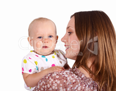 Young mother with little daughter