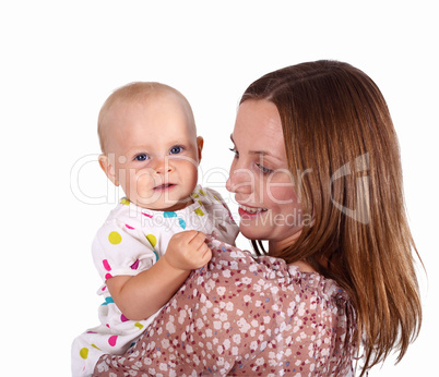 Young mother with little daughter