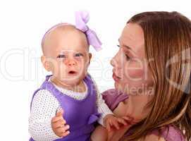 Young mother with little daughter