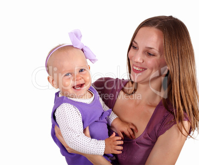 Young mother with little daughter